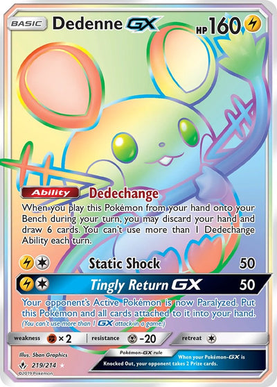 Dedenne GX (Secret) - 219/214 - (SM - Unbroken Bonds)