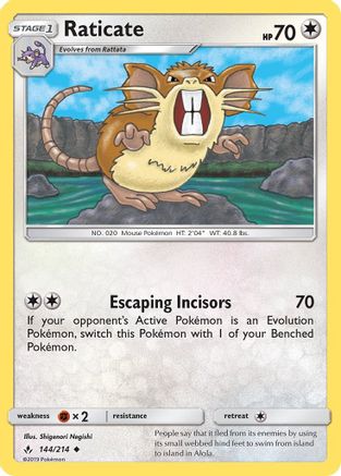 Raticate (144/214) - SM  Unbroken Bonds Reverse Holofoil