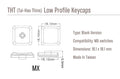 Tai-Hao White THT Blank 18 Key PBT Low Profile Keycap Set