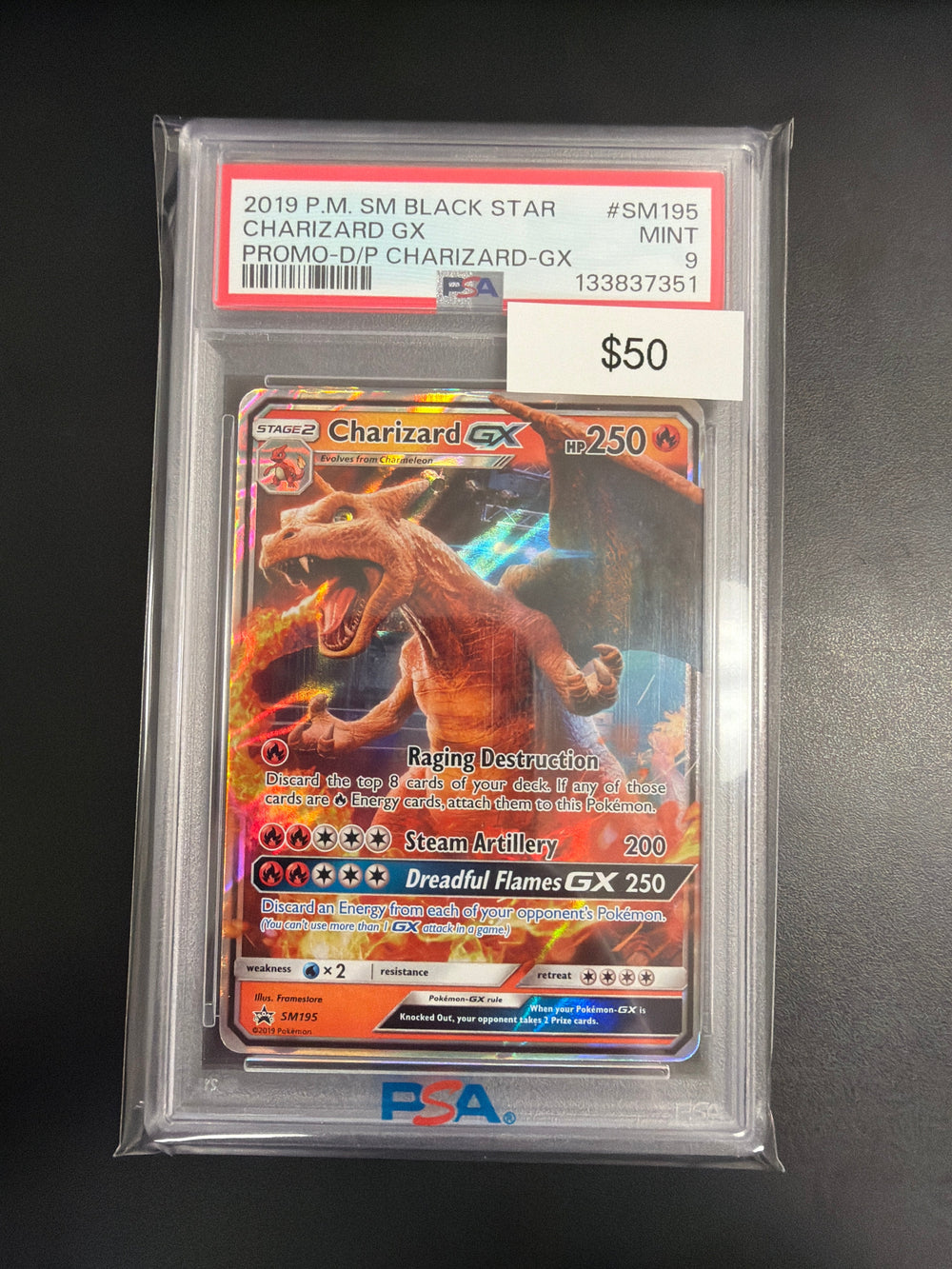 Pokemon Charizard GX #SM195 PSA 9