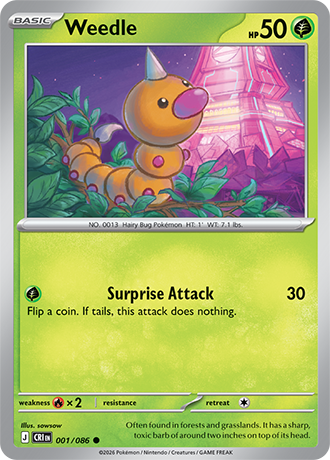 Weedle - 001/086 - Common [me04-001] [Non-Holo]