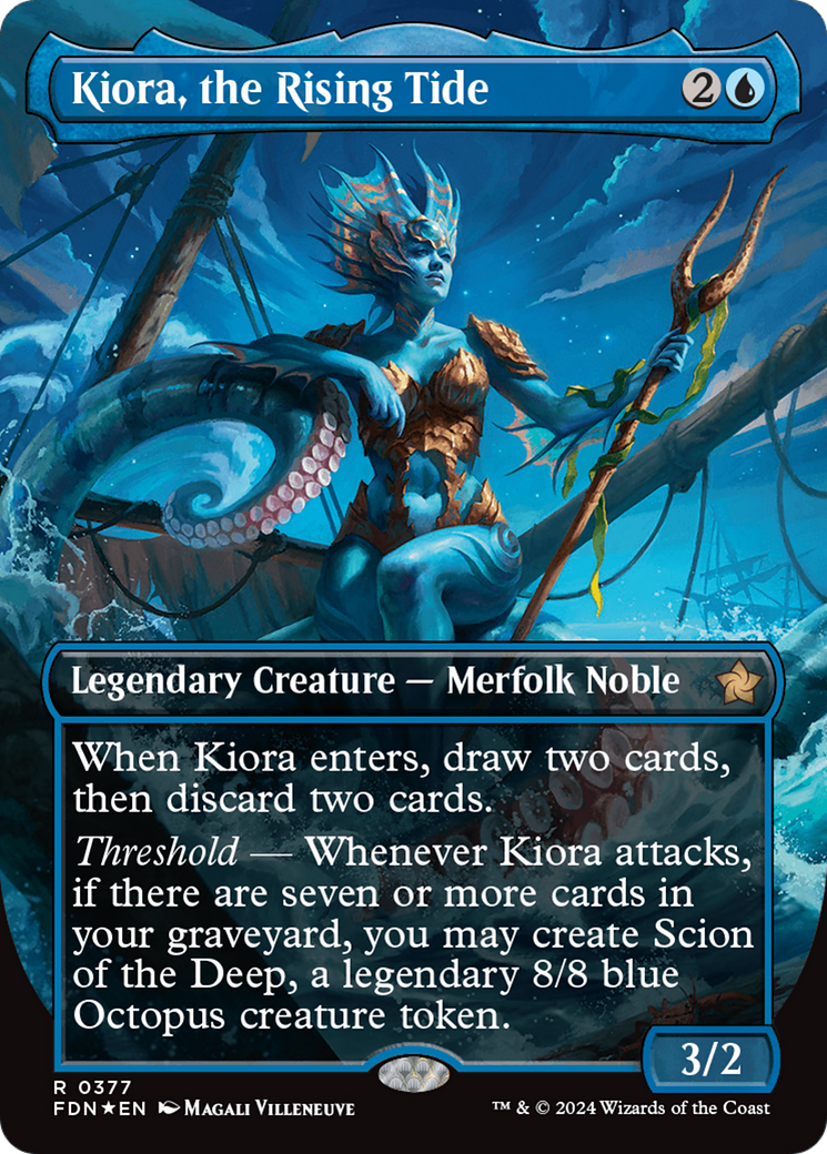 Kiora, the Rising Tide (FDN-377) - Foundations (Borderless) Foil