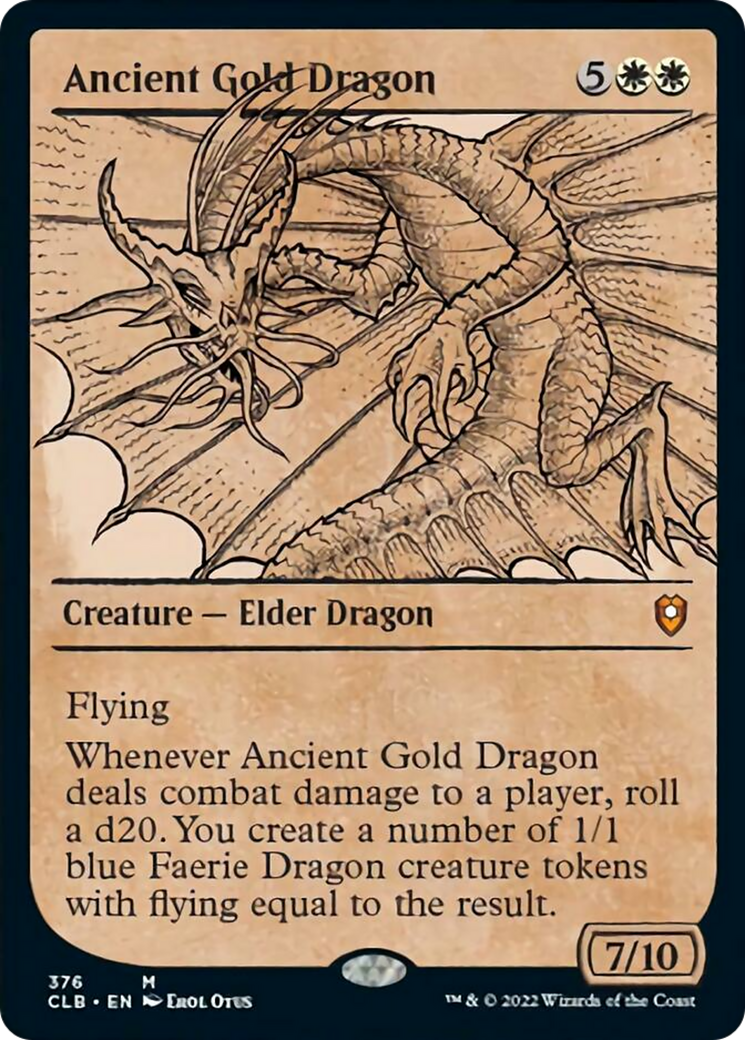 Ancient Gold Dragon (CLB-376) - Commander Legends: Battle for Baldur's Gate: (Showcase) Foil