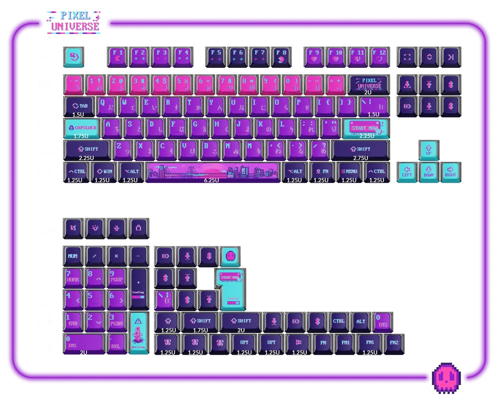 Keychron Pixel Universe 137 Key OEM Profile Dye Sub PBT Keycap Set