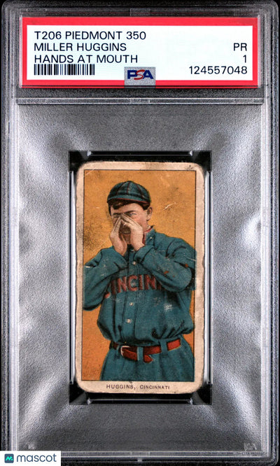 1909-11 T206 Piedmont 350 Miller Huggins Hands At Mouth PSA 1