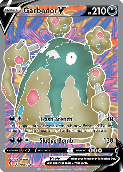 Garbodor V 190 203 Evolving Skies Holofoil