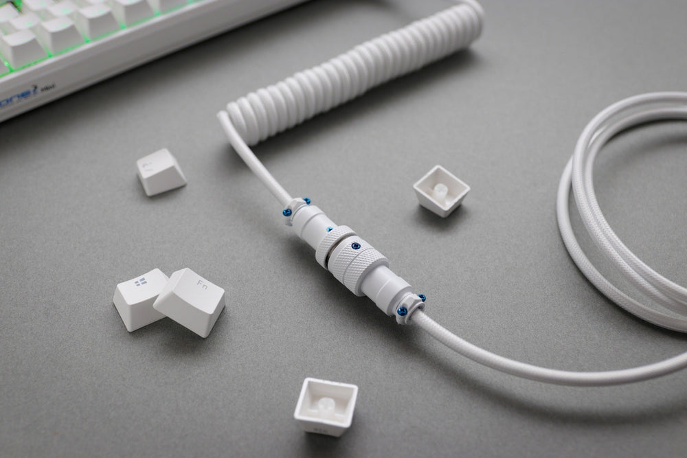 Ducky Heaven White Coiled USB Cable V2