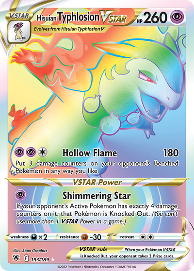 Hisuian Typhlosion Vstar 193 189 Astral Radiance Holofoil