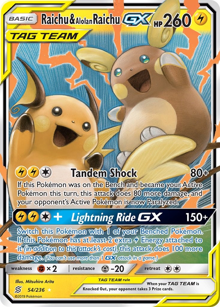 Raichu & Alolan Raichu GX - 54/236 - (SM - Unified Minds)
