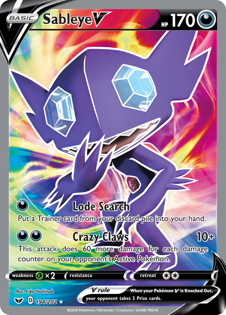 Sableye V 194 202 Sword Shield Holofoil
