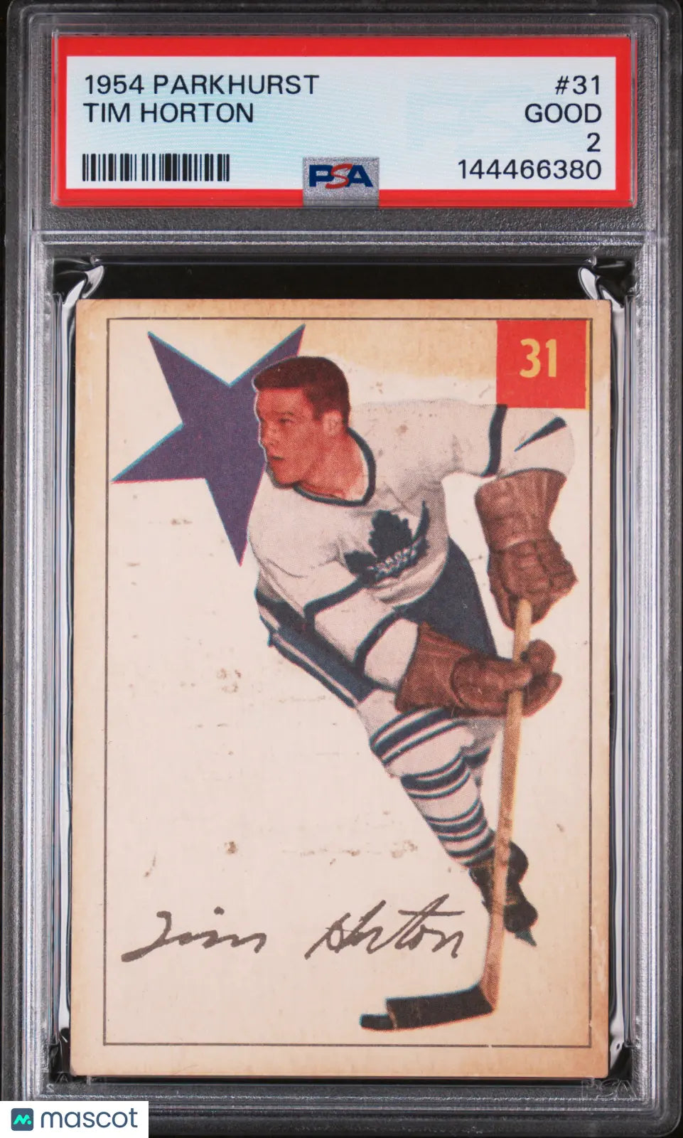 1954 Parkhurst Hockey Tim Horton #31 PSA 2 NEW CERT