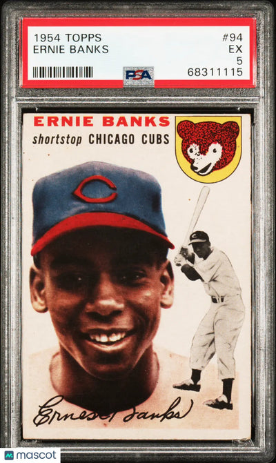 1954 Topps Baseball Ernie Banks RC Rookie #94 PSA 5