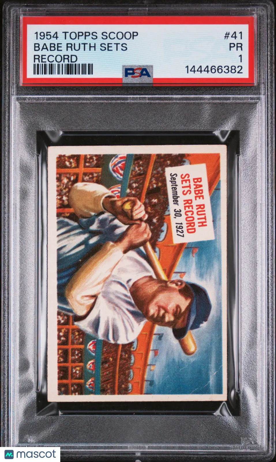 1954 Topps Baseball Scoop Babe Ruth Sets #41 PSA 1 NEW CERT