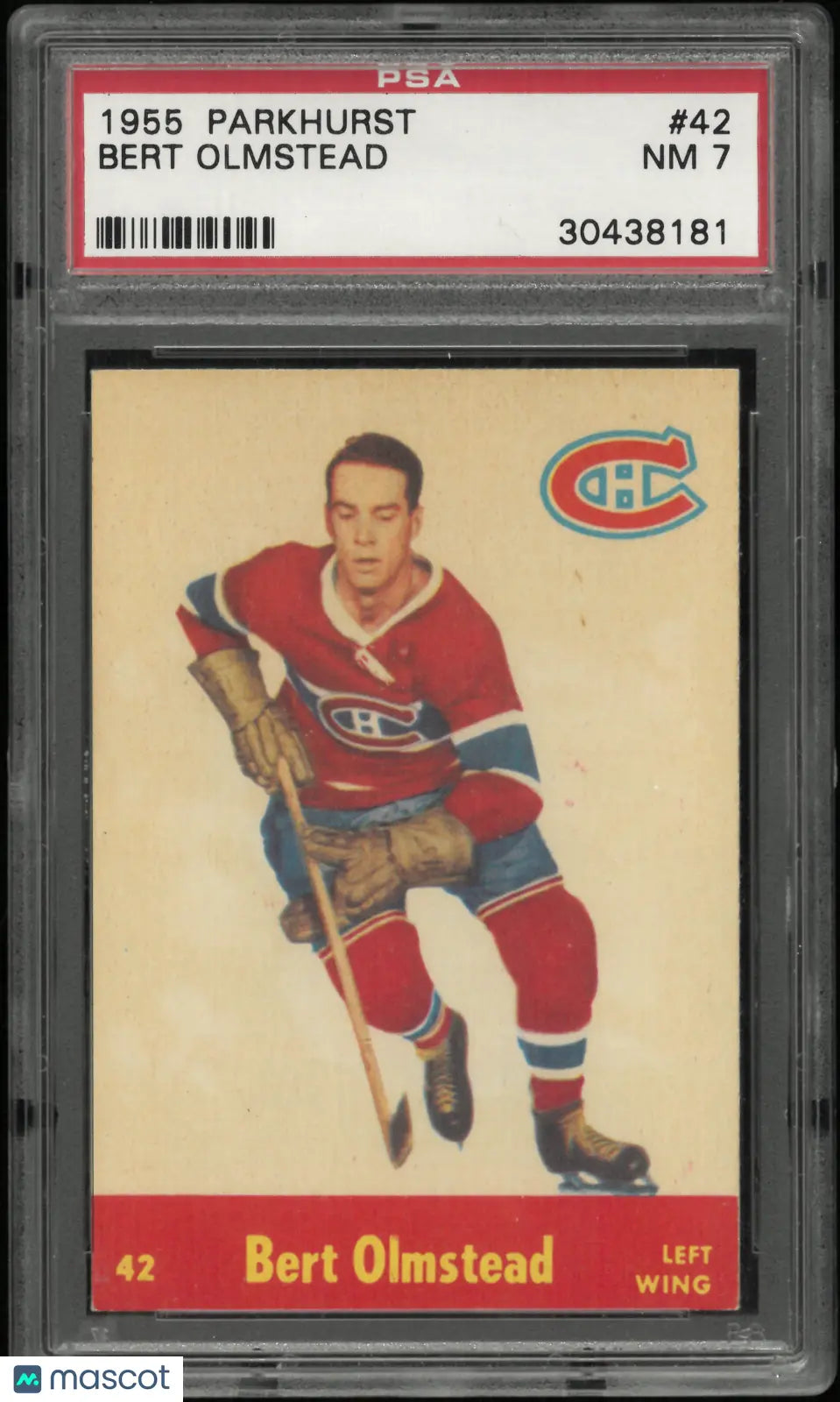 1955 Parkhurst Hockey Bert Olmstead PSA 7