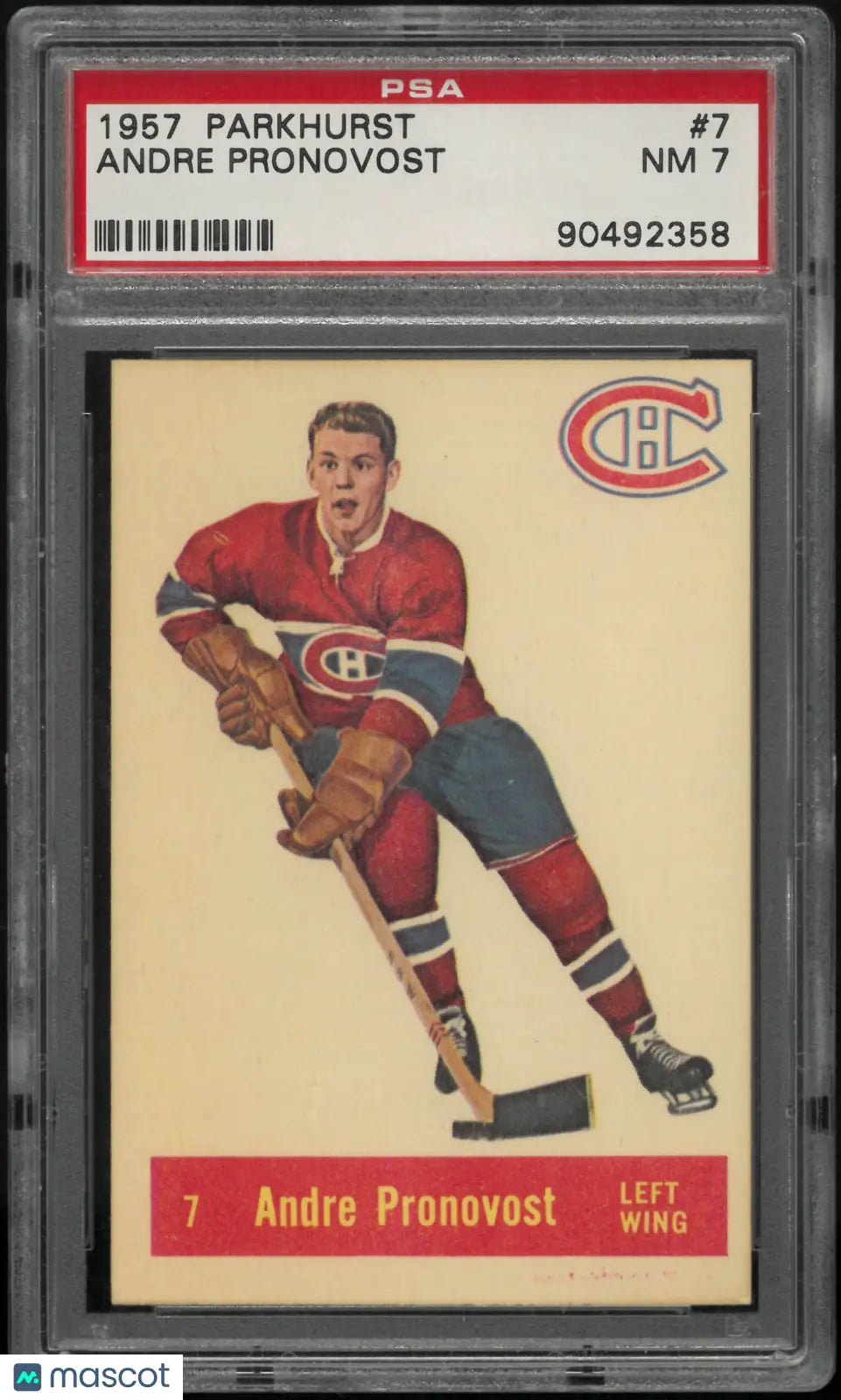 1957 Parkhurst Hockey Andre Pronovost PSA 7