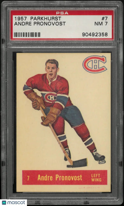 1957 Parkhurst Hockey Andre Pronovost PSA 7