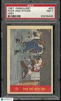 1957 Parkhurst Hockey Puck And Sticks High PSA 7