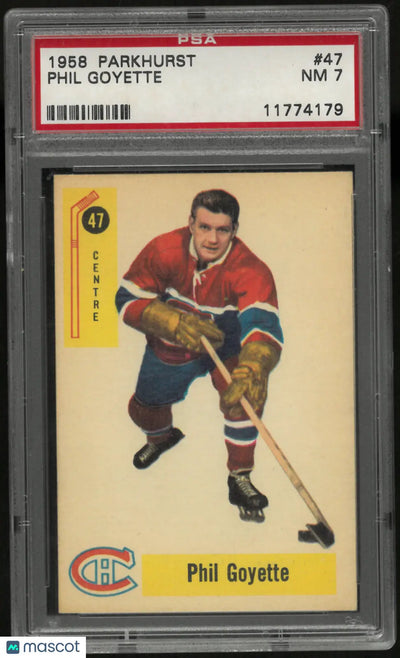 1958 Parkhurst Hockey Phil Goyette PSA 7