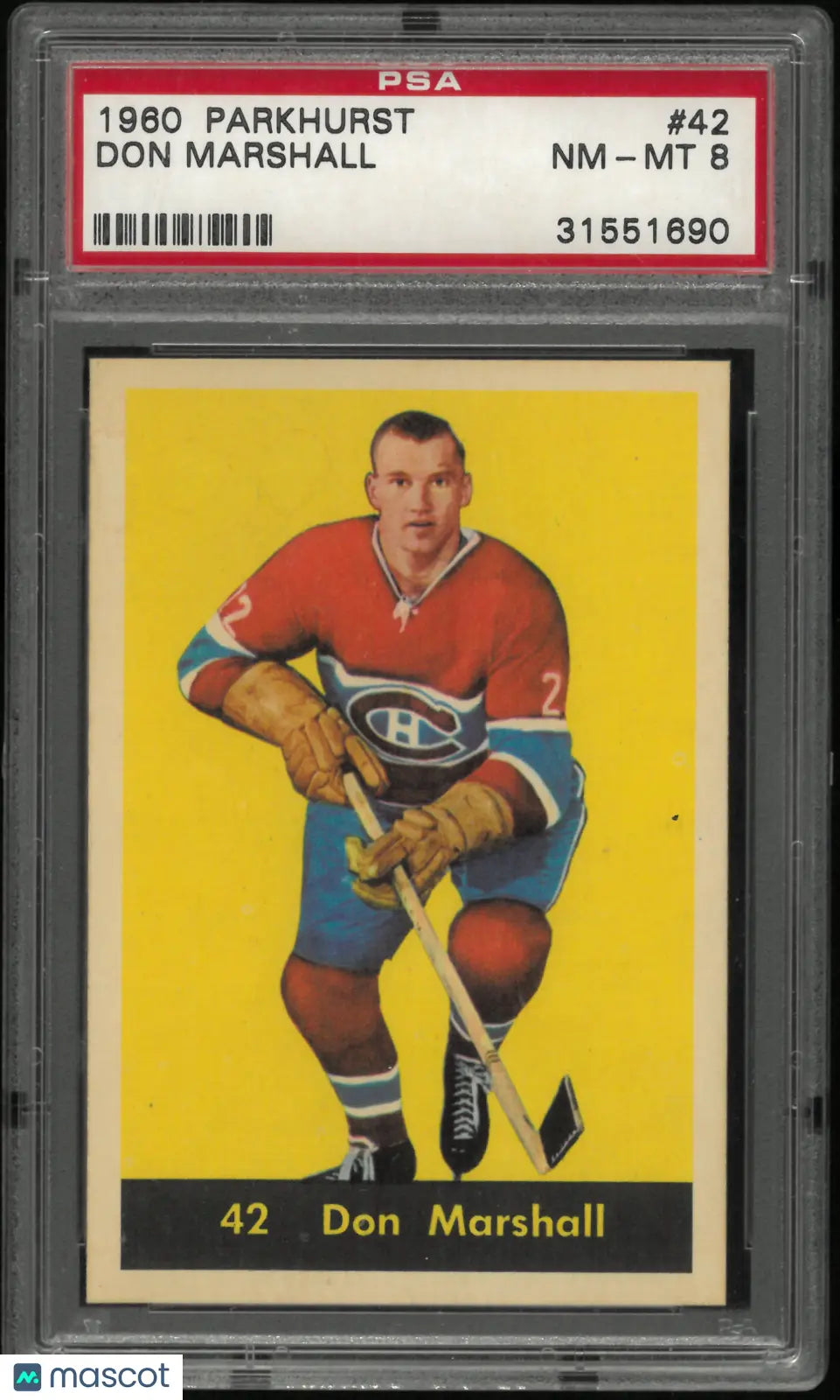1960 Parkhurst Hockey Don Marshall PSA 8