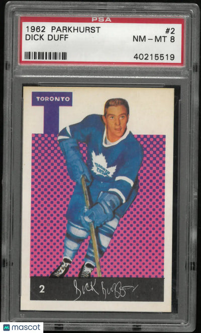 1962 Parkhurst Hockey Dick Duff PSA 8