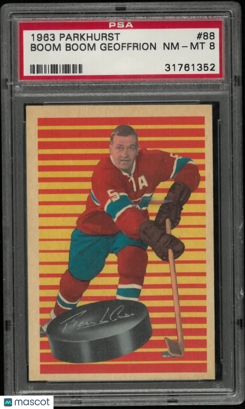 1963 Parkhurst Hockey Boom Boom Geoffrion PSA 8