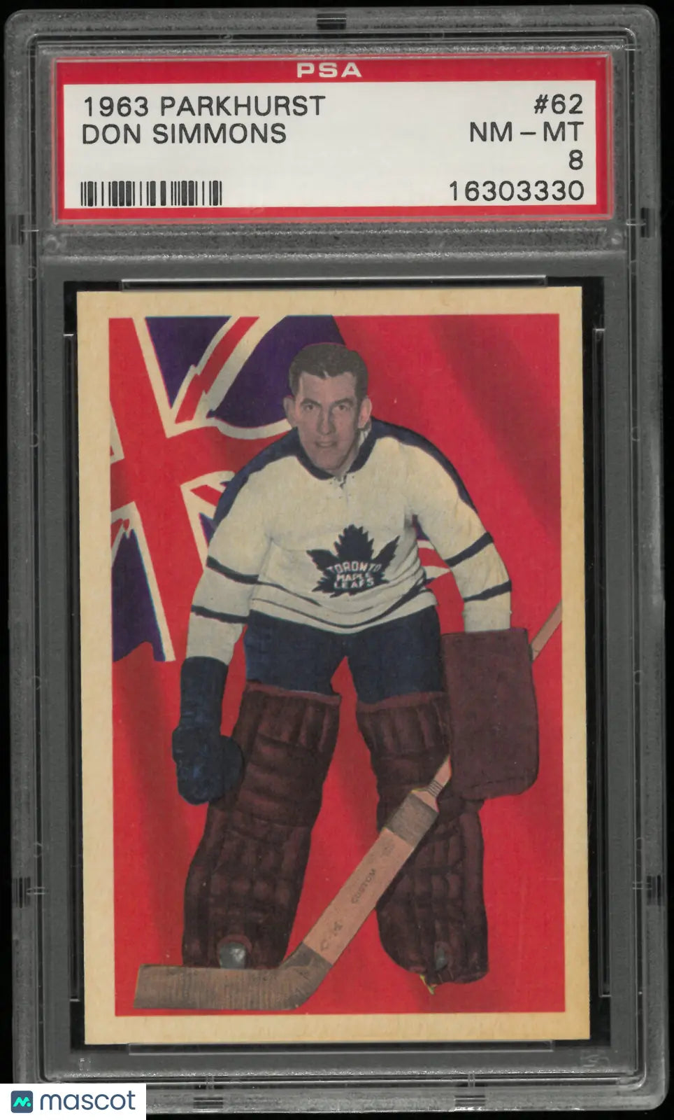 1963 Parkhurst Hockey Don Simmons PSA 8