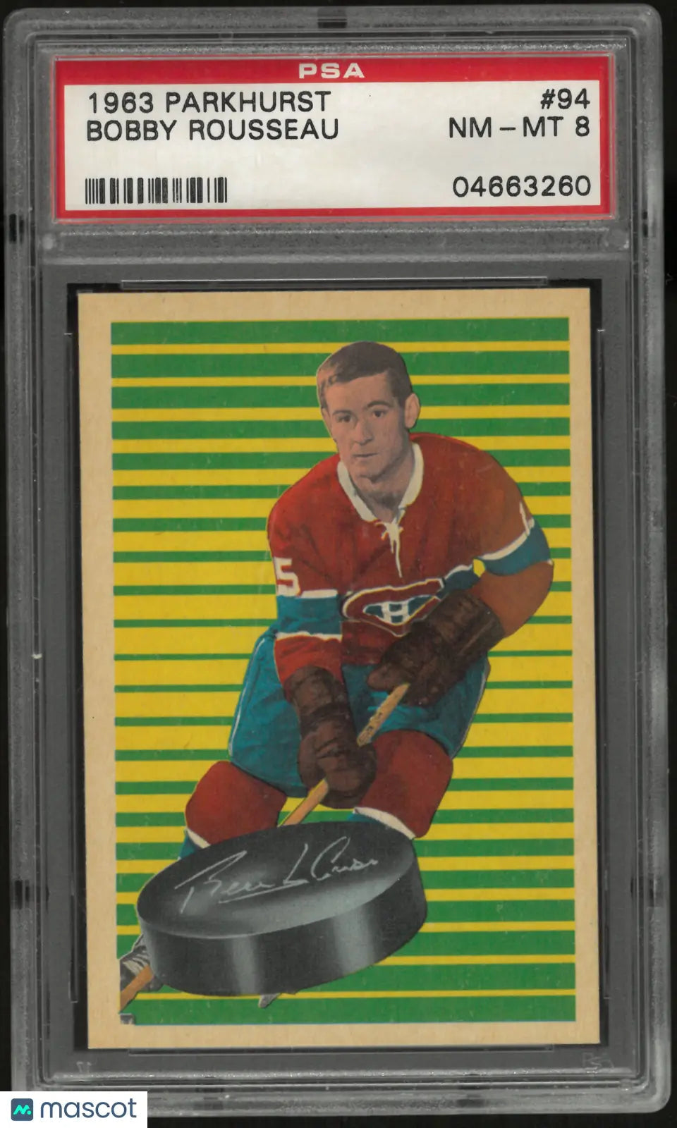 1963 Parkhurst Hockey Bobby Rousseau PSA 8