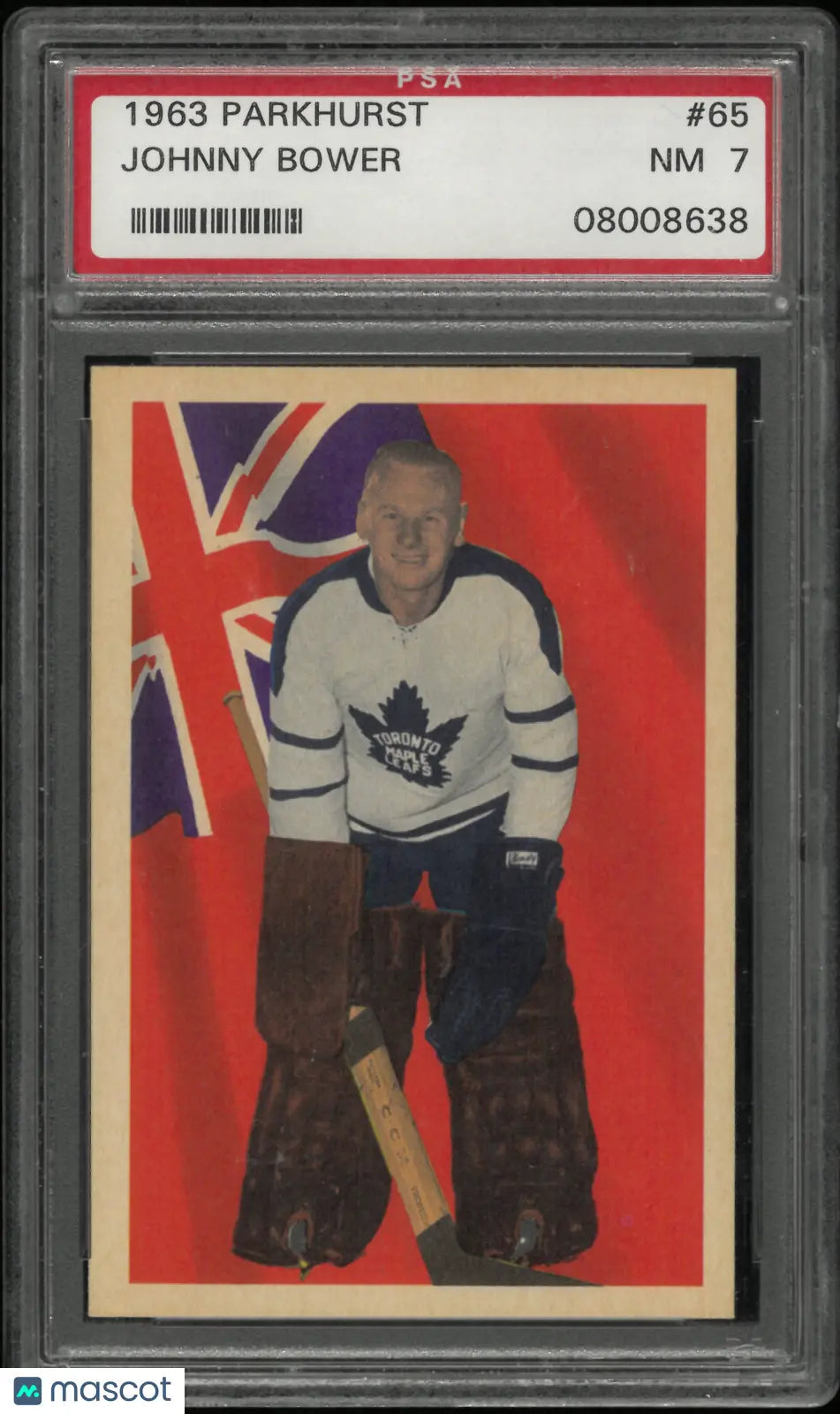 1963 Parkhurst Hockey Johnny Bower PSA 7
