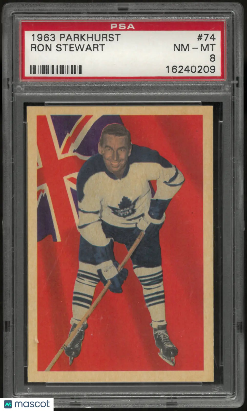 1963 Parkhurst Hockey Ron Stewart PSA 8