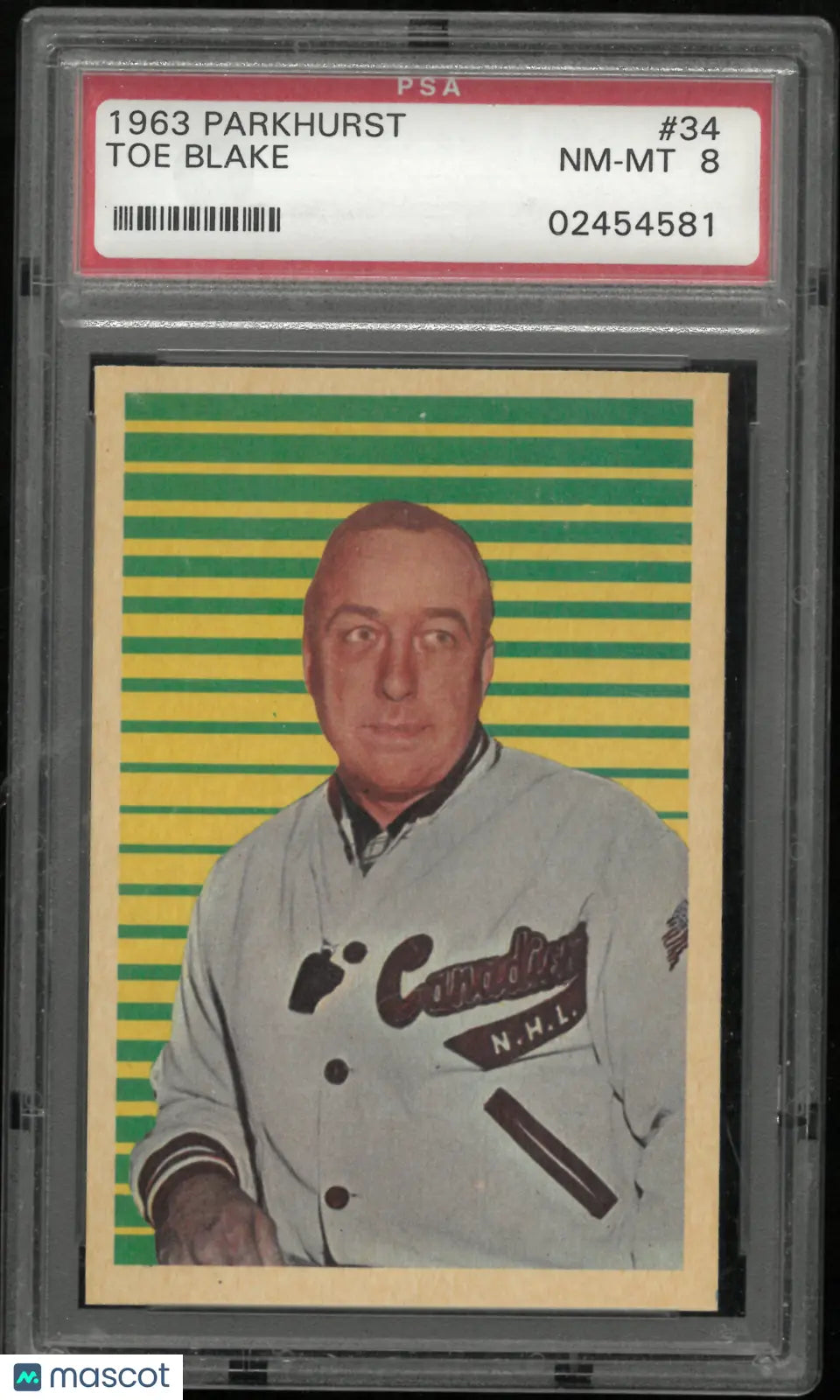 1963 Parkhurst Hockey Toe Blake PSA 8