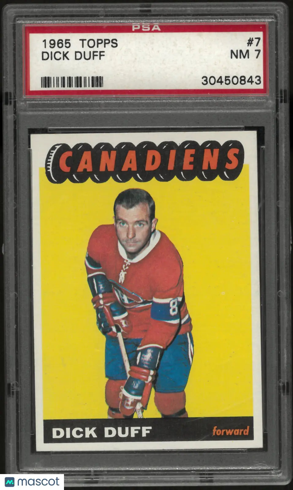 1965 Topps Hockey Dick Duff PSA 7