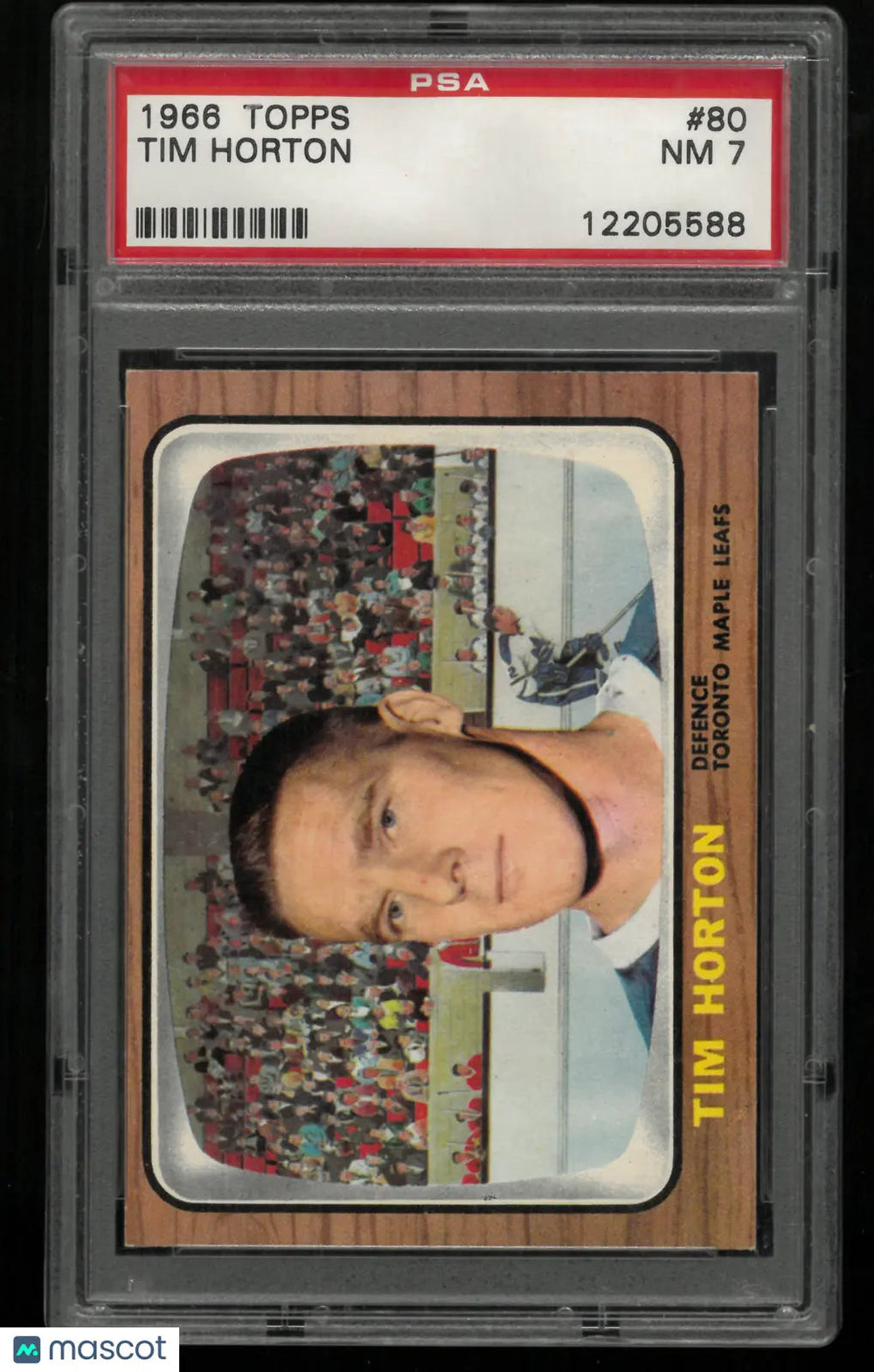 1966 Topps Hockey Tim Horton PSA 7
