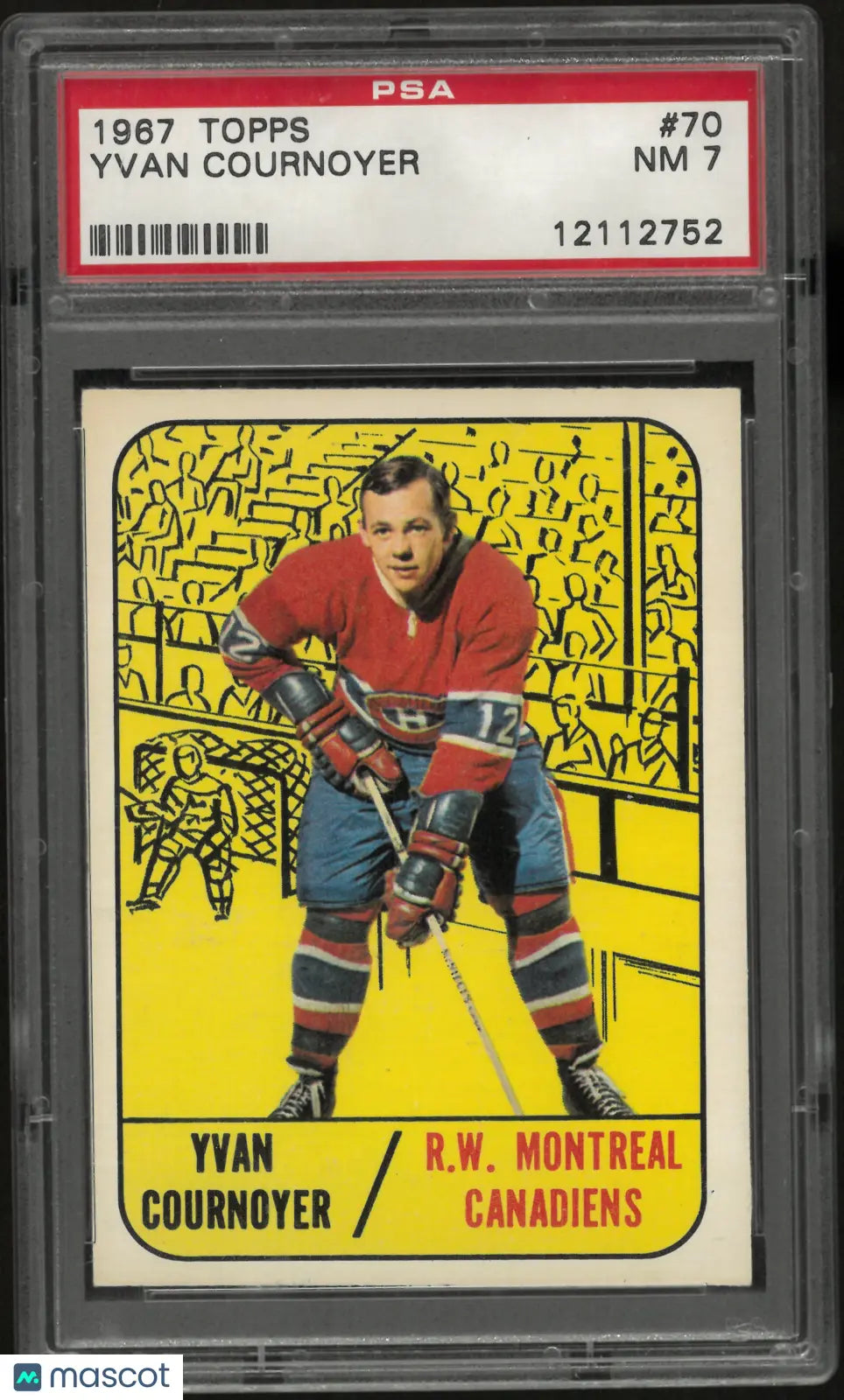 1967 Topps Hockey Yvan Cournoyer PSA 7