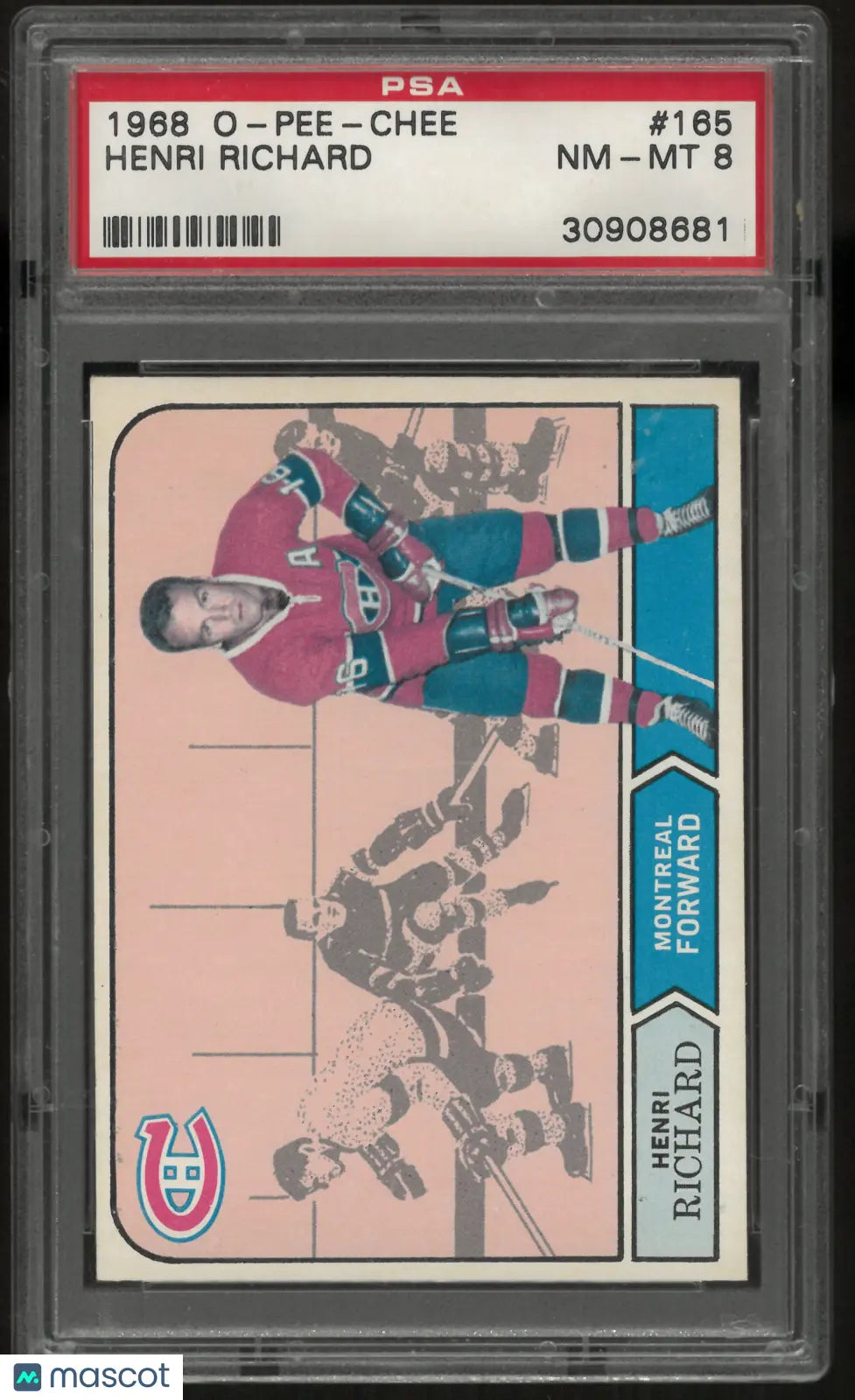 1968 O-Pee-Chee Hockey Henri Richard PSA 8