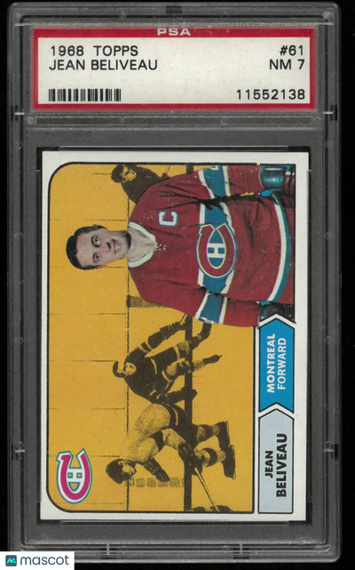 1968 Topps Hockey Jean Beliveau PSA 7