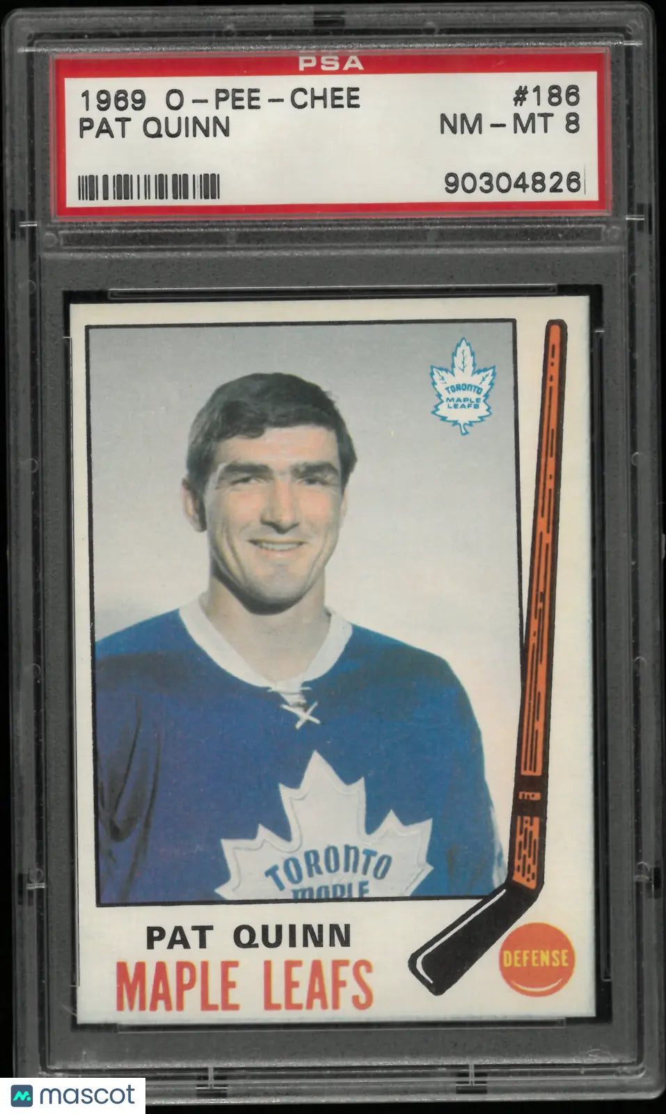 1969 O-Pee-Chee OPC Hockey Pat Quinn PSA 8