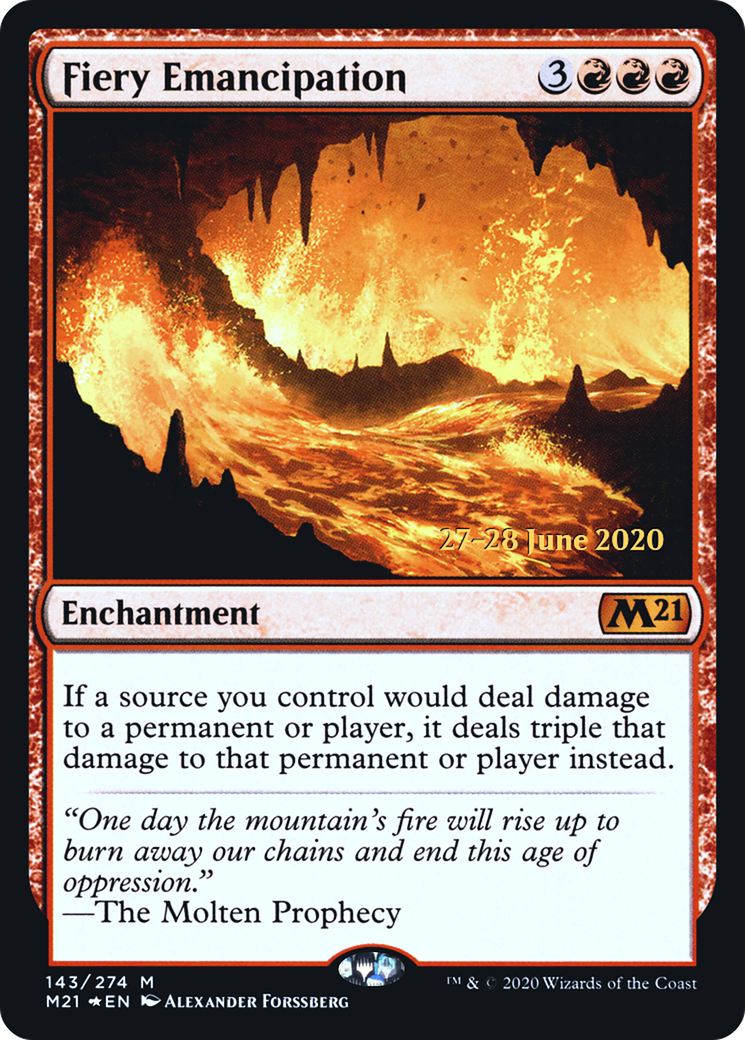 Fiery Emancipation (PRE-143S) - Core Set 2021 Promos Foil