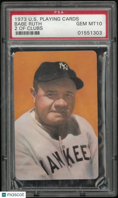 1973 U.S. Playing Card Ruth Babe Ruth 2 Of Clubs PSA 10