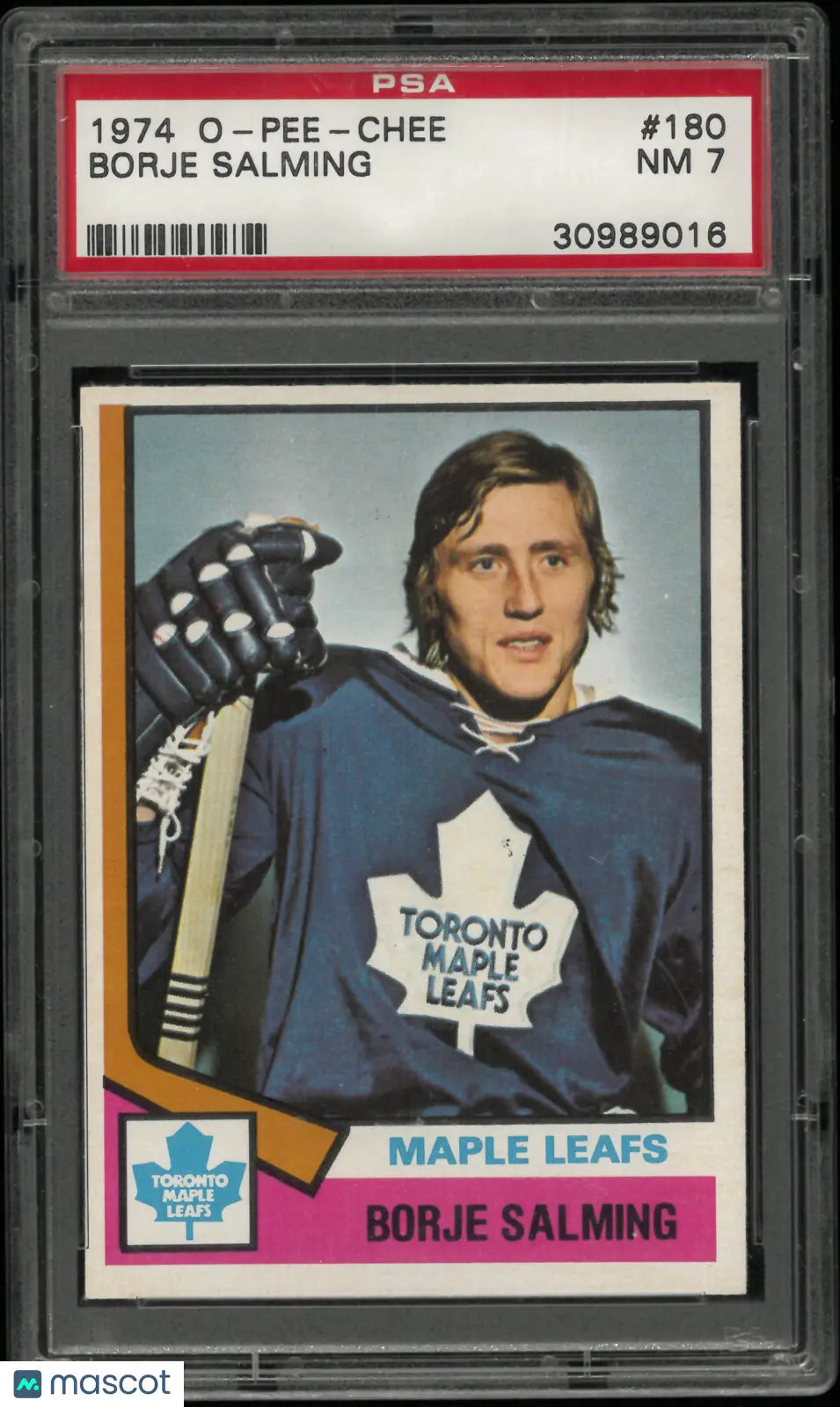 1974 O-Pee-Chee OPC Hockey Borje Salming PSA 7