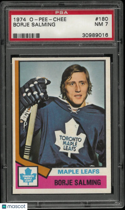 1974 O-Pee-Chee OPC Hockey Borje Salming PSA 7