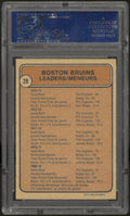 1974 O-Pee-Chee OPC Bruins Leaders #28 Esposito Orr Bucyk PSA 8 #28