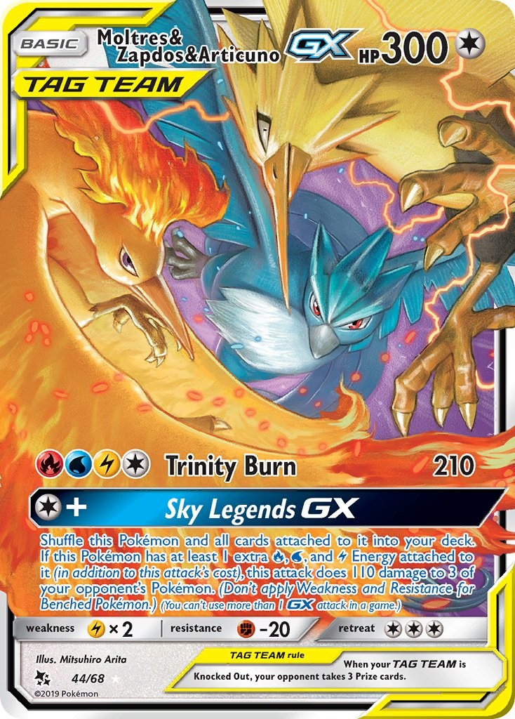 Moltres & Zapdos & Articuno GX - 44/68 - (Hidden Fates)
