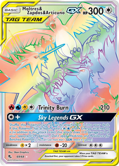 Moltres & Zapdos & Articuno GX (Secret) - 69/68 - (Hidden Fates)