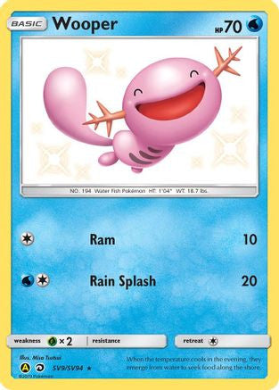 Wooper Sv9 94 Shiny Vault Holofoil