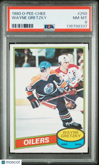 1980 O-Pee-Chee Hockey Wayne Gretzky 2nd Year #250 PSA 8