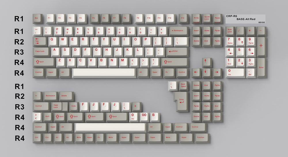 HammerWorks CRP All Red Base 162 Key Cherry Profile Dye Sub Keycap Set