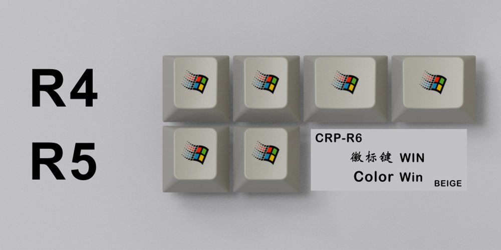 HammerWorks CRP Colored Windows Win 6 Key Cherry Profile Dye Sub Keycap Set