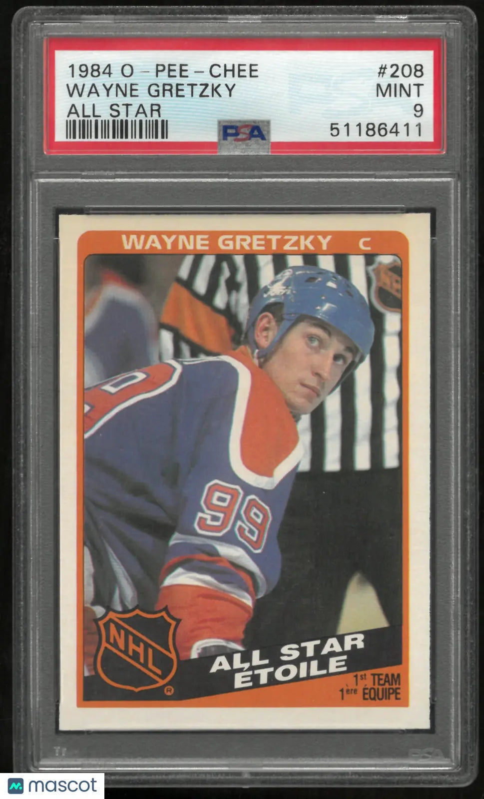 1984 O-Pee-Chee Wayne Gretzky #208 All Star PSA 9