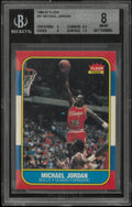 1986-87 Fleer Basketball Michael "GOAT" Jordan RC Rookie BGS 8 #57