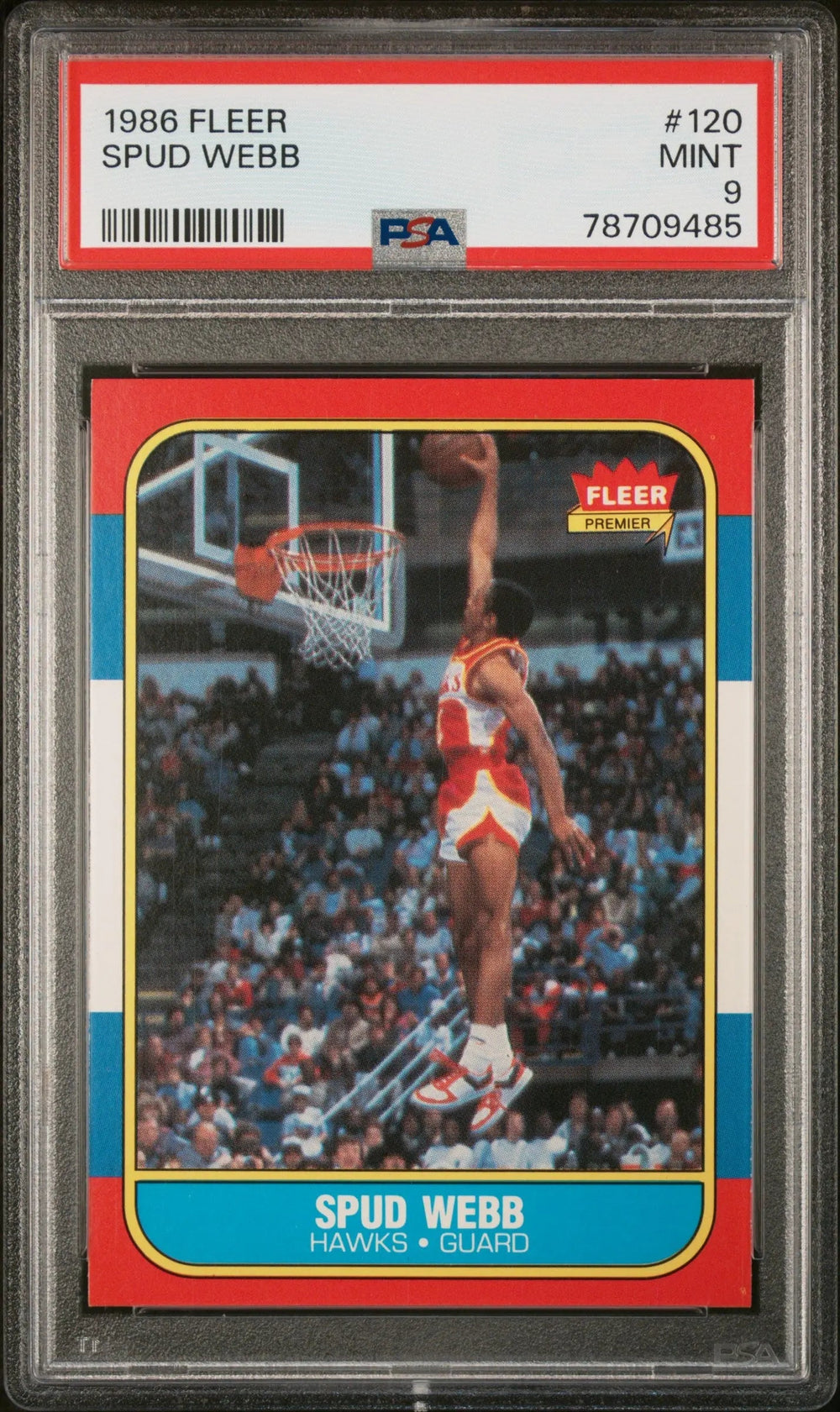 1986 Fleer Basketball Spud Webb RC Rookie #120 PSA 9